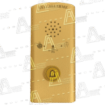 PULSANTIERA per teleallarme , in acciaio GOLD  satinato con pulsante di allarme e pittogrammi. Misura piastra: H 230 x L100 x SP22 mm