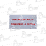 TARGA  Alluminio ARGENTO   “PERICOLO CADUTA “Misura 190x100x0.5mm – 2 fori fissaggio
